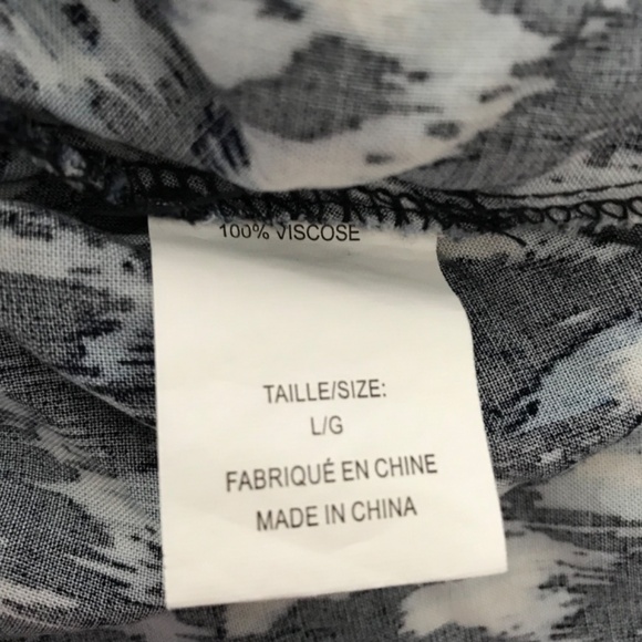 Suzy Shier Abstract Patterned Maxi Skirt L Blue Black - Picture 9 of 9